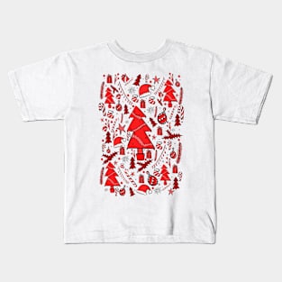 The red Xmas pattern Kids T-Shirt